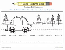 Practice Tracing Horizontal Lines