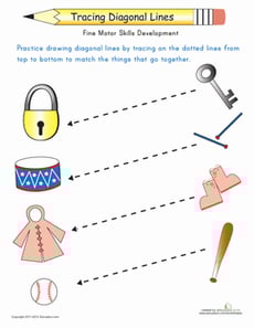 Tracing Diagonal Lines: Match the Objects