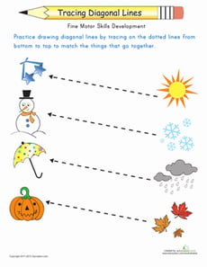 Match the Seasons: Trace the Diagonal Lines