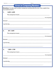 Errors in Comparing Numbers