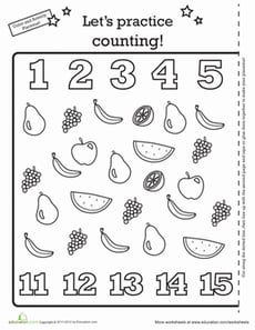 Count the Fruit Activity Placemat