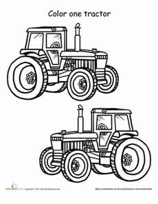 Count and Color One Tractor