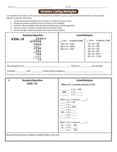 Division: Listing Multiples