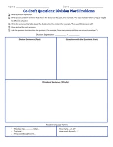 Co-Craft Questions: Division Word Problems