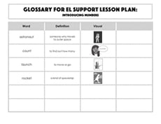 Glossary: Introducing Numbers!