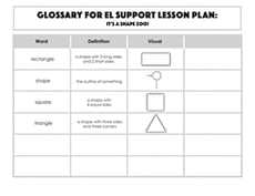 Glossary: It's a Shape Zoo!