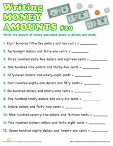 Writing Money Amounts #20