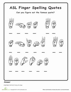 Finger Spelling Decode Quotes
