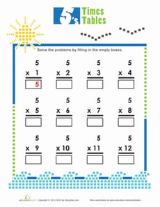 Times Tables: 5s
