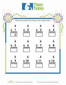 Times Tables: 6s
