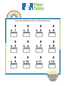 Times Tables: 8s