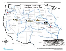Oregon Trail Map: The Wagon Train of 1843