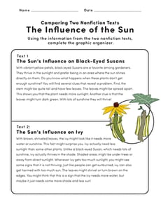 Comparing Two Nonfiction Texts: The Influence of the Sun