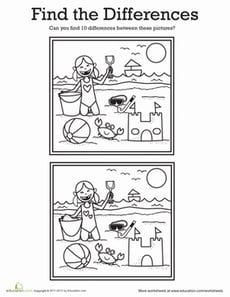 Find the Differences: At the Beach