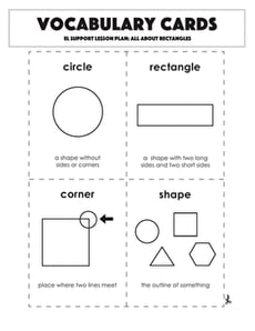 Vocabulary Cards: All About Rectangles