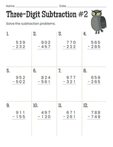 Three-Digit Subtraction #2