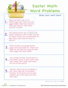 Easter Math Word Problems