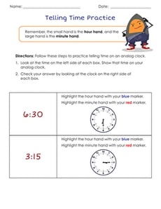 Telling Time Practice