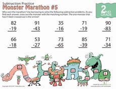 Monster Marathon: Two-Digit Subtraction #5