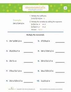 Multiplying Monomials #2