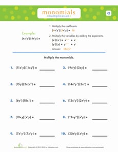 Multiplying Monomials #3