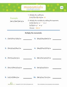 Multiplying Monomials #4