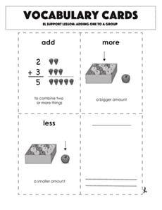 Vocabulary Cards: Adding One to a Group