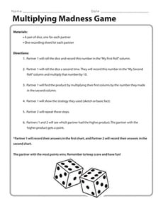 Multiplying Madness Game