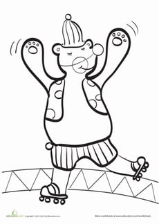 Circus Bear Coloring Page