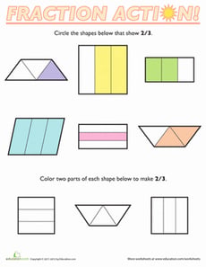 Fractions of Shapes: 2/3