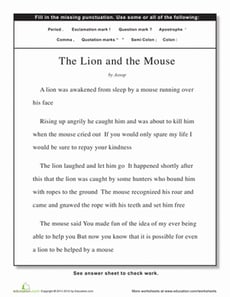 Punctuation: The Lion and the Mouse