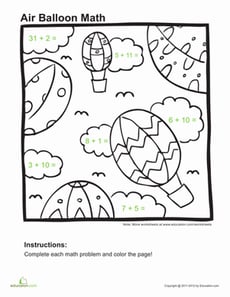 Addition Coloring Page