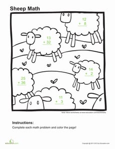 Add and Color: Sheep