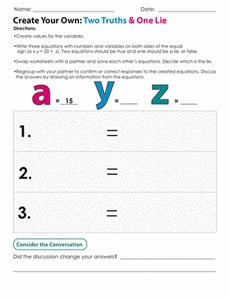 Create Your Own: Two Truths and One Lie