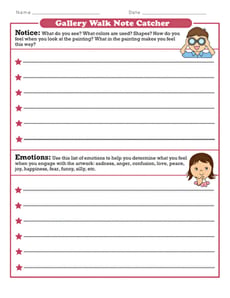 Gallery Walk Note Catcher