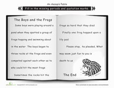 Punctuation: The Boys and the Frogs