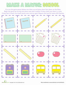 Memory Game: Back to School