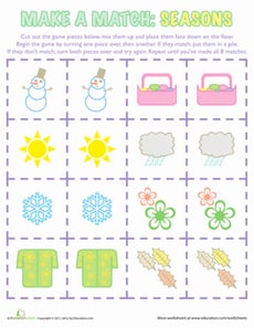 Seasons Matching Game