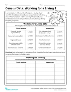 Census Data: Working for a Living 1