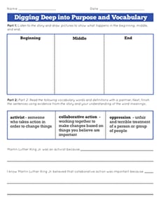Digging Deep into Purpose and Vocabulary