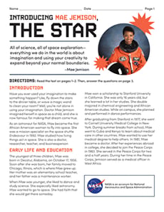Introducing Mae Jemison, the Star