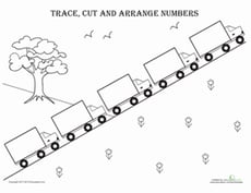Trace, Cut and Arrange Numbers 2