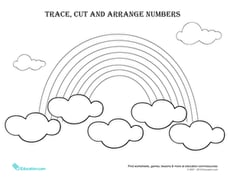 Trace, Cut and Arrange Numbers 4
