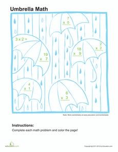 Multiplication Coloring Page