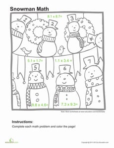Multiply Decimals and Color 2