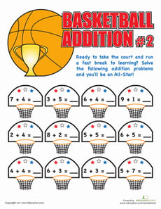 Basketball Addition Facts #2