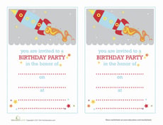 Rocket Birthday Invitations