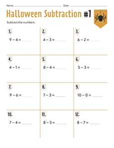 Halloween Subtraction #1