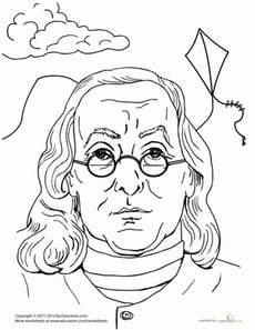 Benjamin Franklin Coloring Page