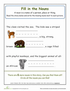Noun Practice at the Zoo